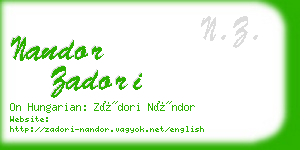 nandor zadori business card